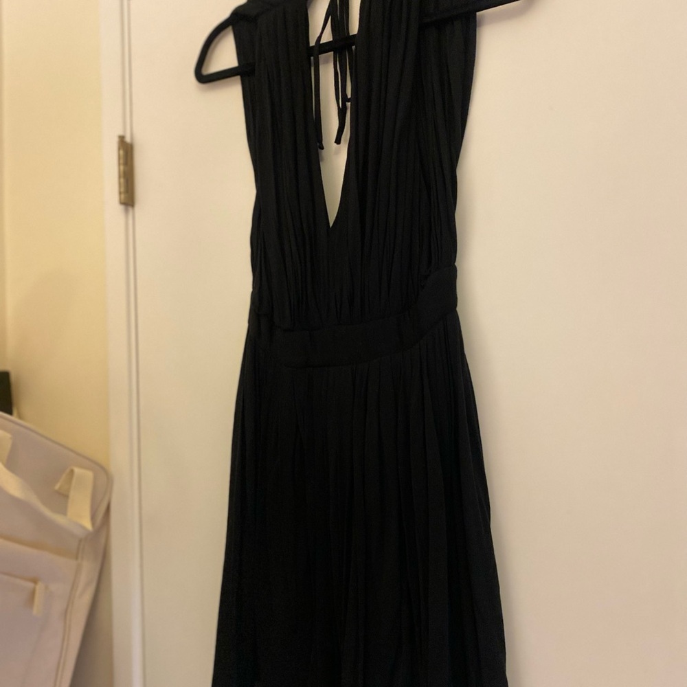 Ever Halter Plunge Front Tie Back Dress
